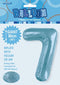 Giant Light Blue Number 7 86cm 34” Foil Balloon